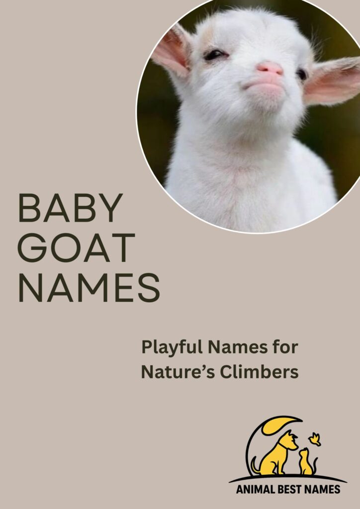 A tiny and adorable baby goat frolicking on a grassy field, perfect for inspiring cute and charming names for baby goats or pets.