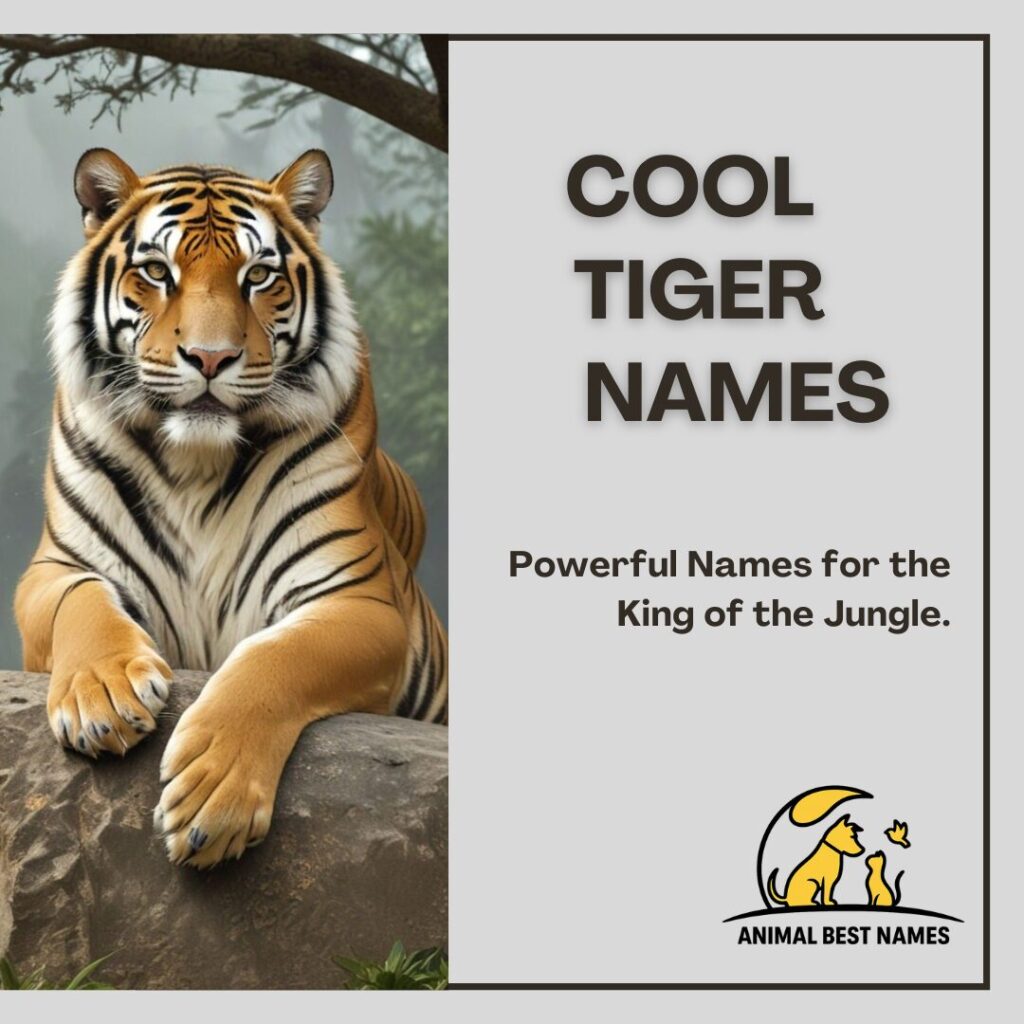 A sleek and confident tiger prowling through the jungle, perfect for inspiring cool and trendy names for tigers or pets.