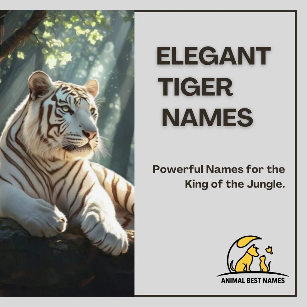 A graceful and majestic tiger walking elegantly through the jungle, perfect for inspiring sophisticated and elegant names for tigers or pets.