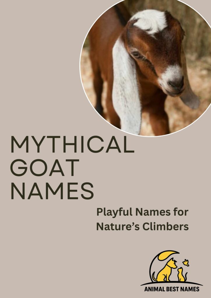 A mystical and legendary goat standing majestically on a hill, perfect for inspiring mythical and magical names for goats or pets.