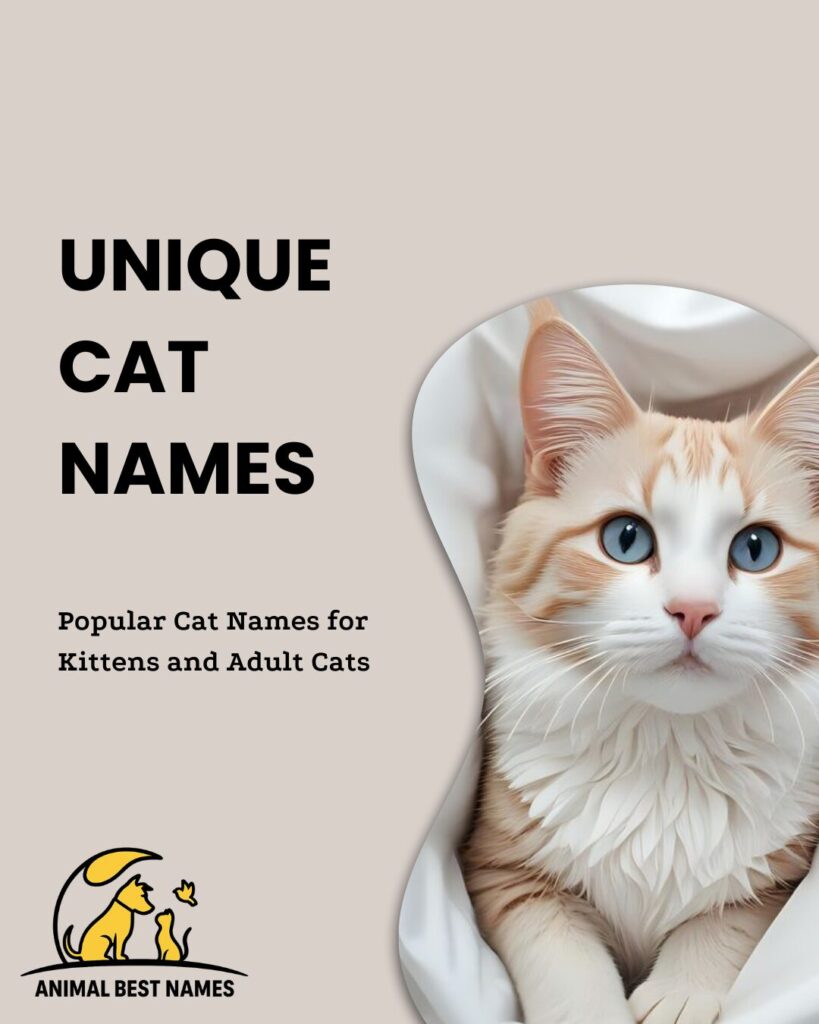 Unique cat names that highlight individuality, charm, and distinct personality.