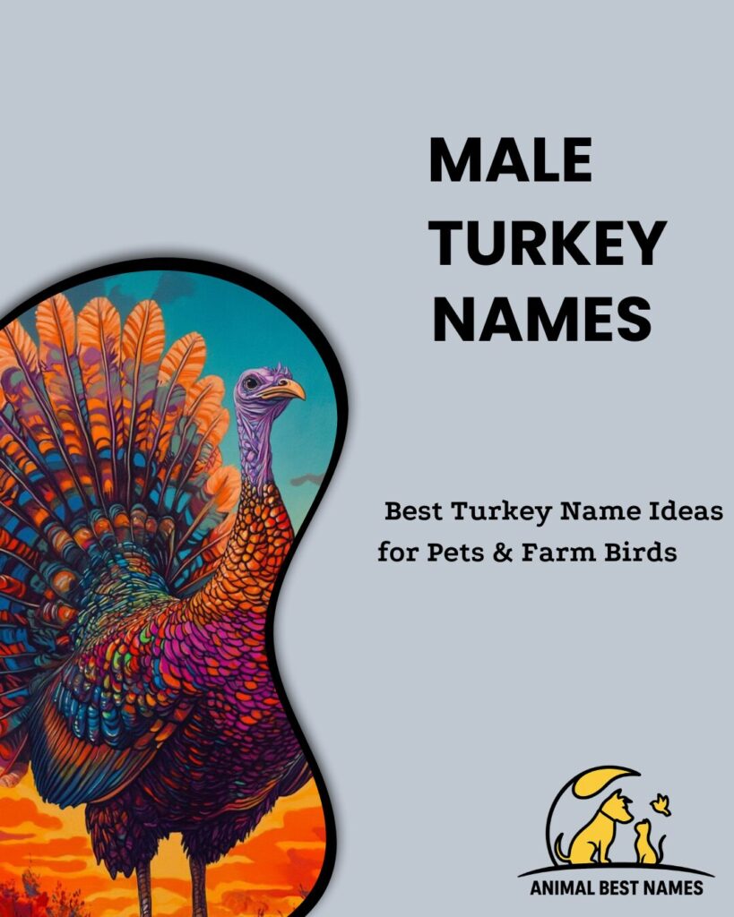 "A selection of strong and distinguished names for male turkeys, highlighting their unique character and regal presence.