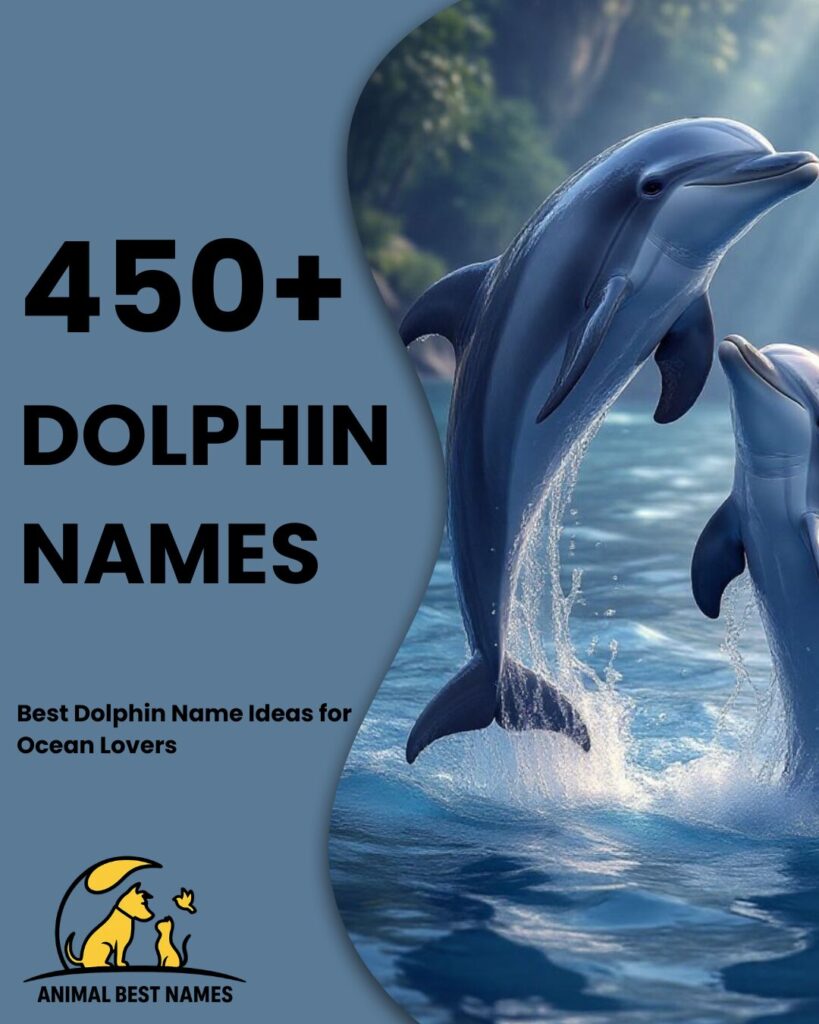 Ocean-themed homepage layout featuring playful dolphins, a clean header section, and neatly arranged name categories in a bright blue design.