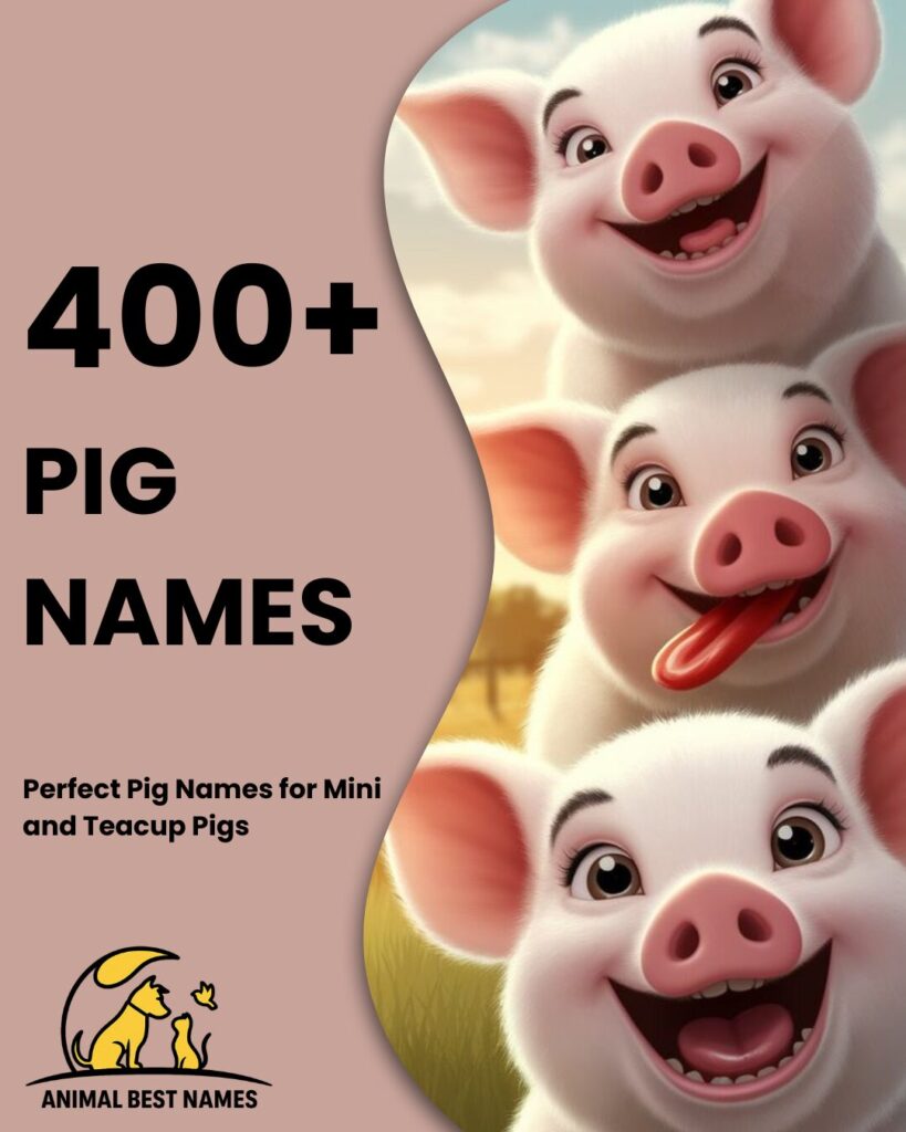 Farm-themed homepage layout featuring cute pig illustrations, a simple header, and neatly arranged name sections on a soft pastel background.