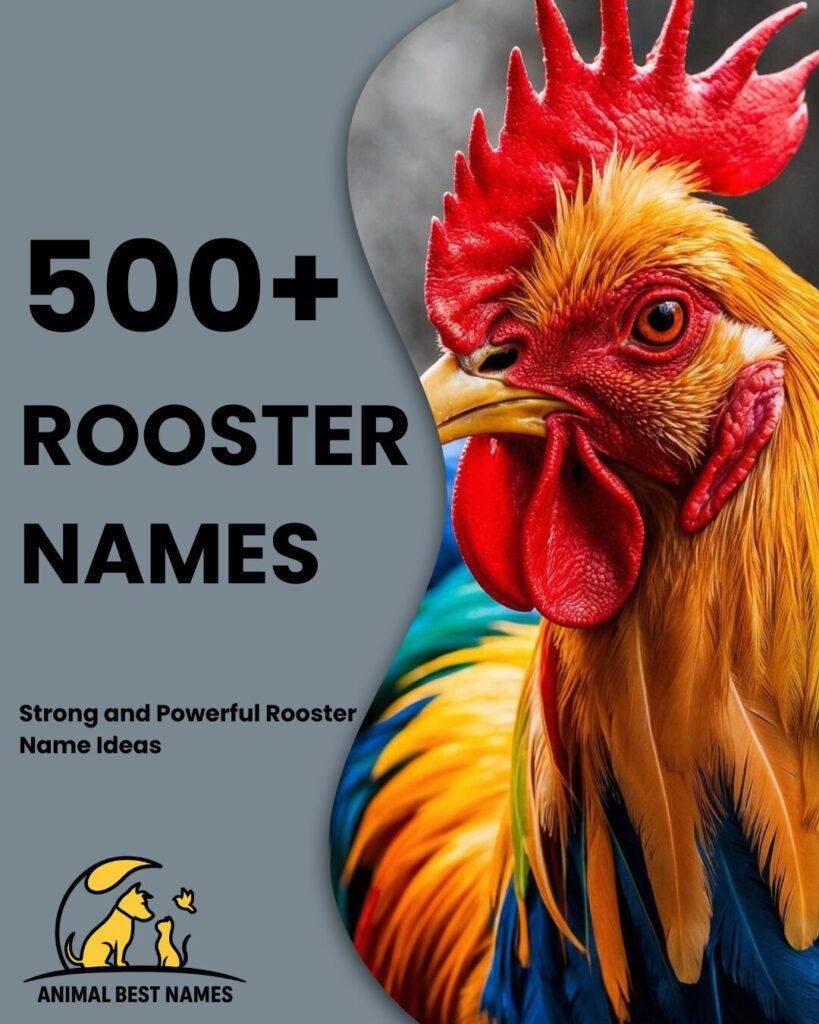 Brightly colored rooster with red comb and glossy feathers, standing proudly on a wooden fence in a sunny farmyard.