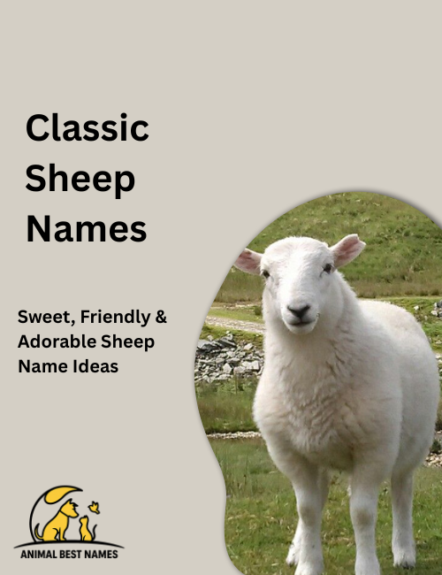 Traditional white sheep with thick fluffy wool, standing calmly in a green pasture with a wooden fence nearby.