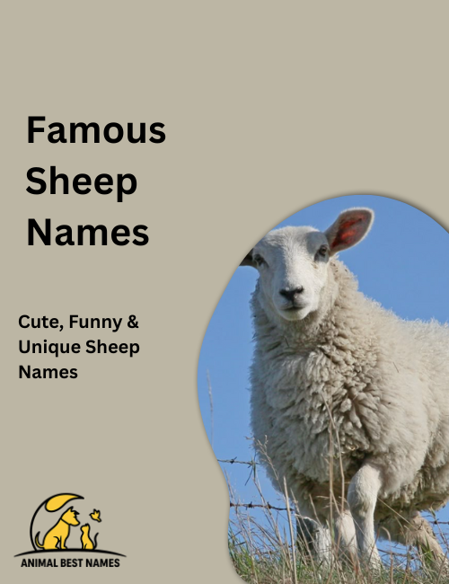 Well-known sheep characters from cartoons and stories, each with distinctive features, standing together in a cheerful meadow.