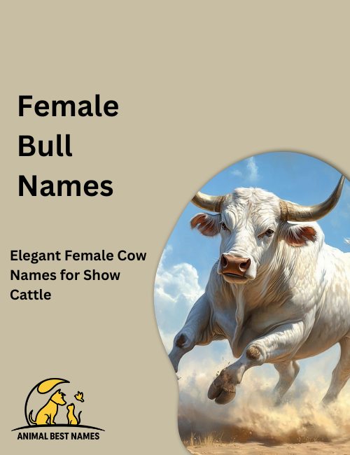 Strong female bull with smooth coat and gentle eyes, standing confidently in a wide grassy pasture under open sky.