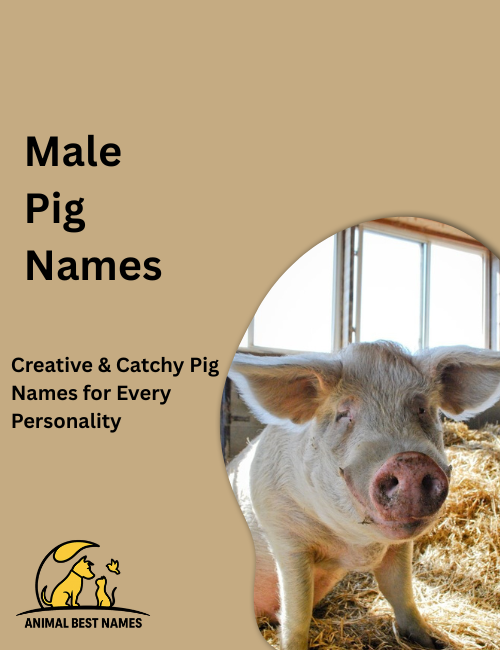 Strong male pig with sturdy build and light pink skin, standing confidently in a sunny farm setting.