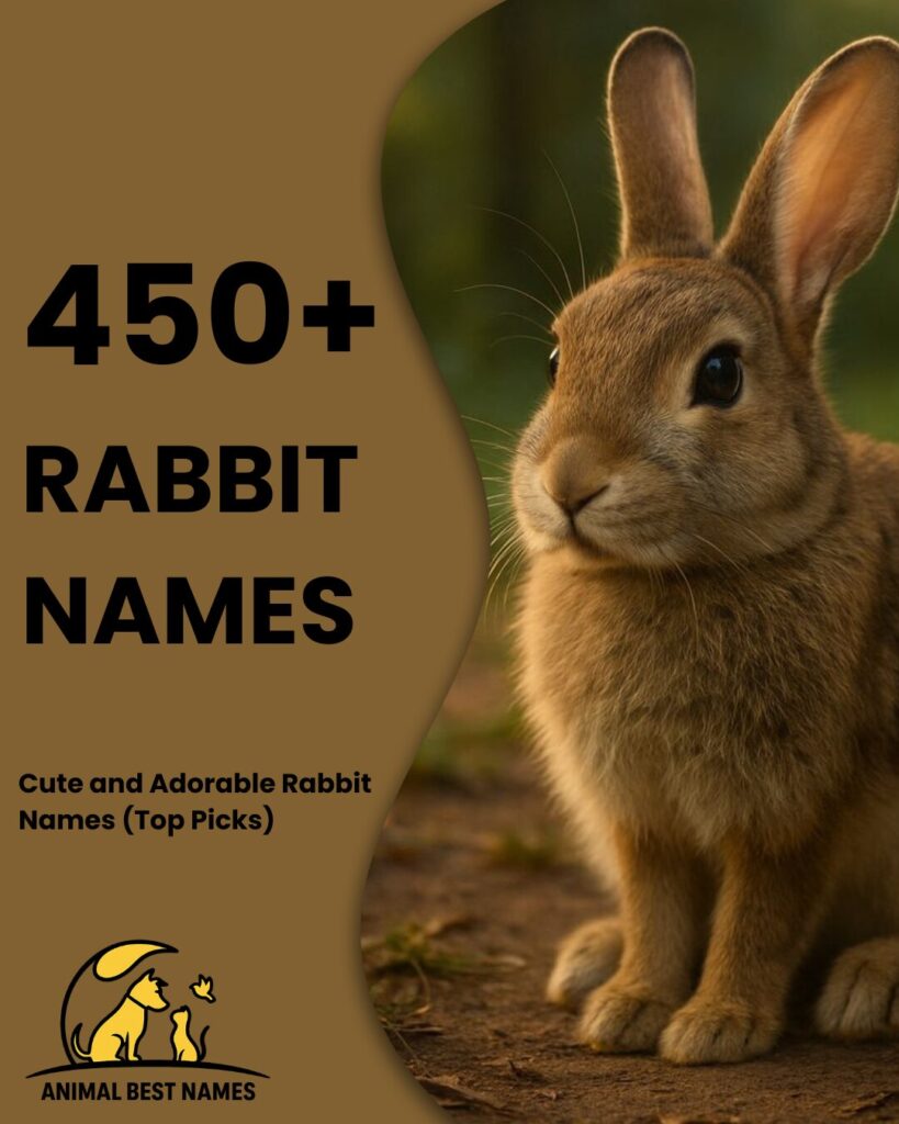 Rabbit-themed homepage layout with cute bunny illustrations in the header and neatly organized name sections on a soft pastel background.