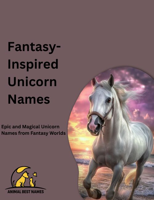 Magical unicorn with a shimmering coat and glowing horn, standing in an enchanted forest filled with mist and soft light.