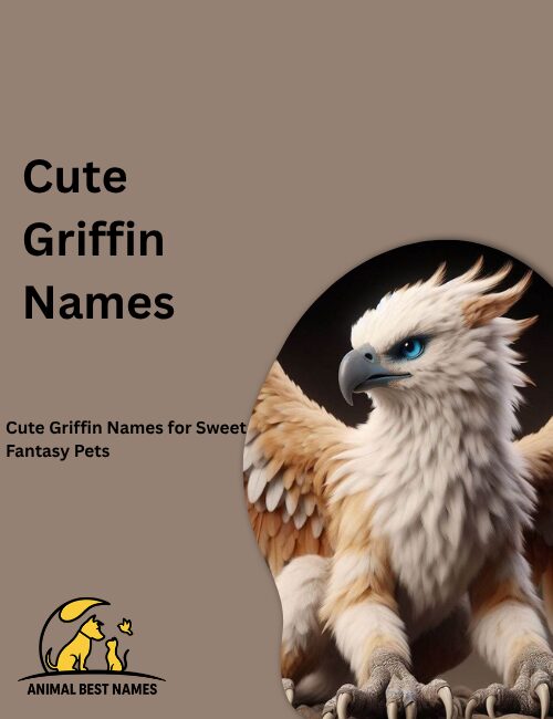 Cute baby griffin with fluffy feathers, small lion body, and big innocent eyes, standing in a bright magical meadow.