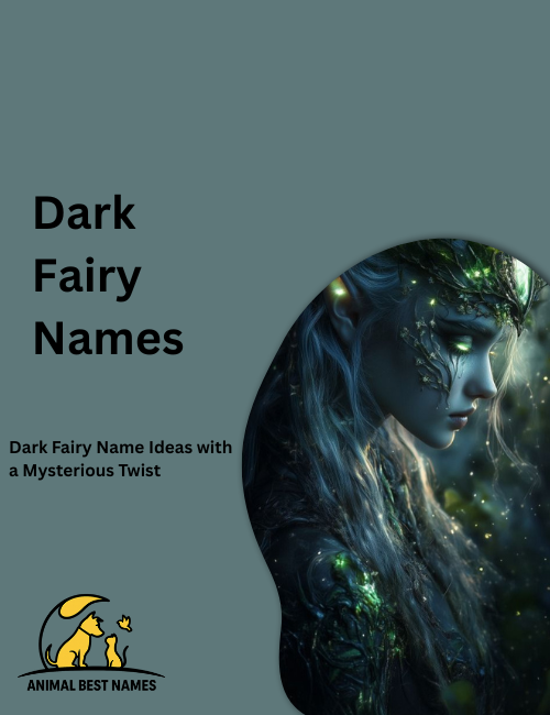 Dark fairy with shadowy wings and glowing purple aura, standing in a mystical forest under a dim moonlit sky.