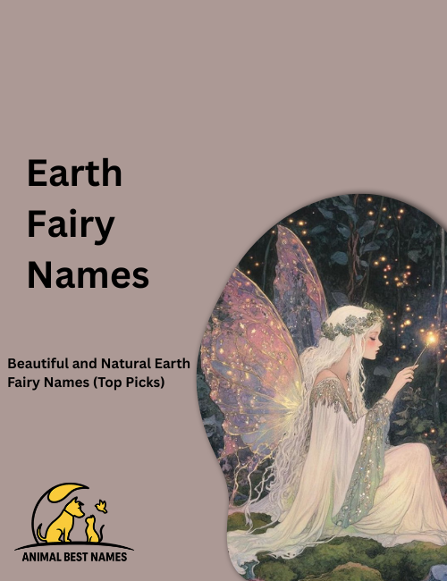 Earth fairy with green glowing wings, standing in a lush forest surrounded by plants, stones, and natural light.