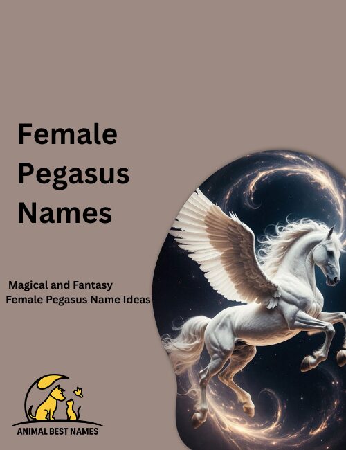 Graceful female Pegasus with elegant wings and flowing mane, flying gently through a soft pastel sky above clouds.
