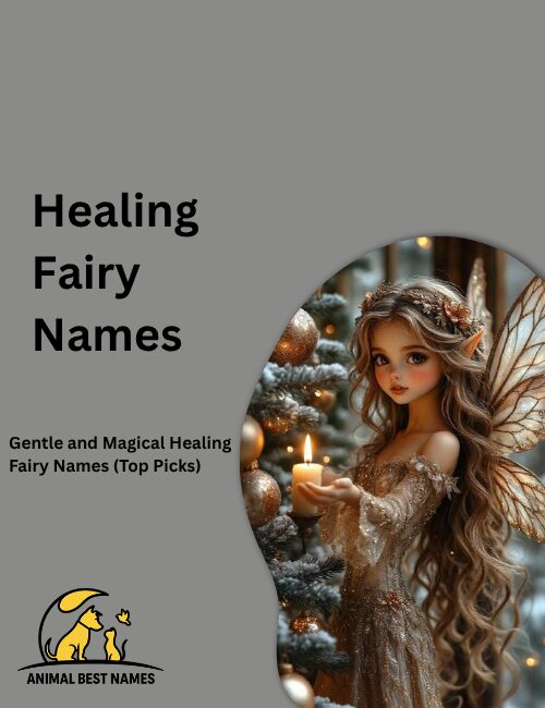 Healing fairy with soft glowing wings and a calming aura, gently holding light in a peaceful enchanted forest.