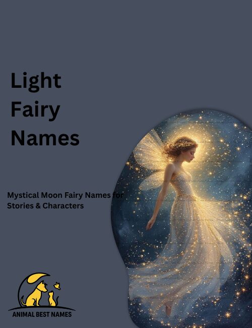 Light fairy with glowing wings and a soft aura, floating gently in a bright magical garden filled with sparkles.