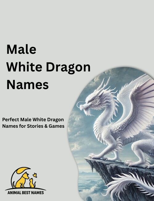 Alt Text: Powerful male white dragon with strong muscular build, glowing white scales, and wide wings spread in a bright sky.