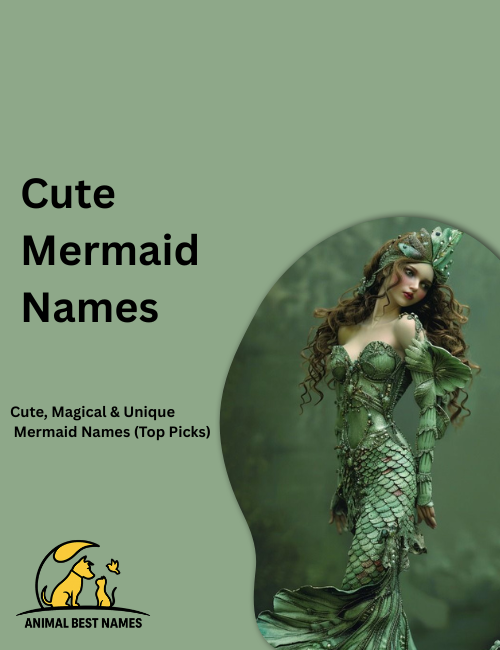 Adorable mermaid with big sparkling eyes, a pastel-colored tail, and flowing hair, swimming in a bright underwater scene.